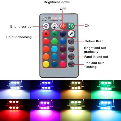 Bombillas LED Multicolor 578 RGB 42mm Pack 4 miniatura 3