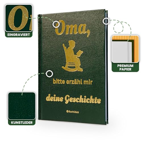 Oma, bitte erzähl mir deine Geschichte - Persönliches Erinnerungsbuch zum Ausfüllen | Mit Stammbaum & 250+ Fragen | Geschenk zum Geburtstag, Weihnachten | Hochwertig & edel
