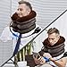 Cervical Neck Traction Device for Instant Neck Pain Relief Inflatable Adjustable Neck Stretcher Neck Support Brace Neck Traction Pillow for Home Use Neck Decompression(Brown)