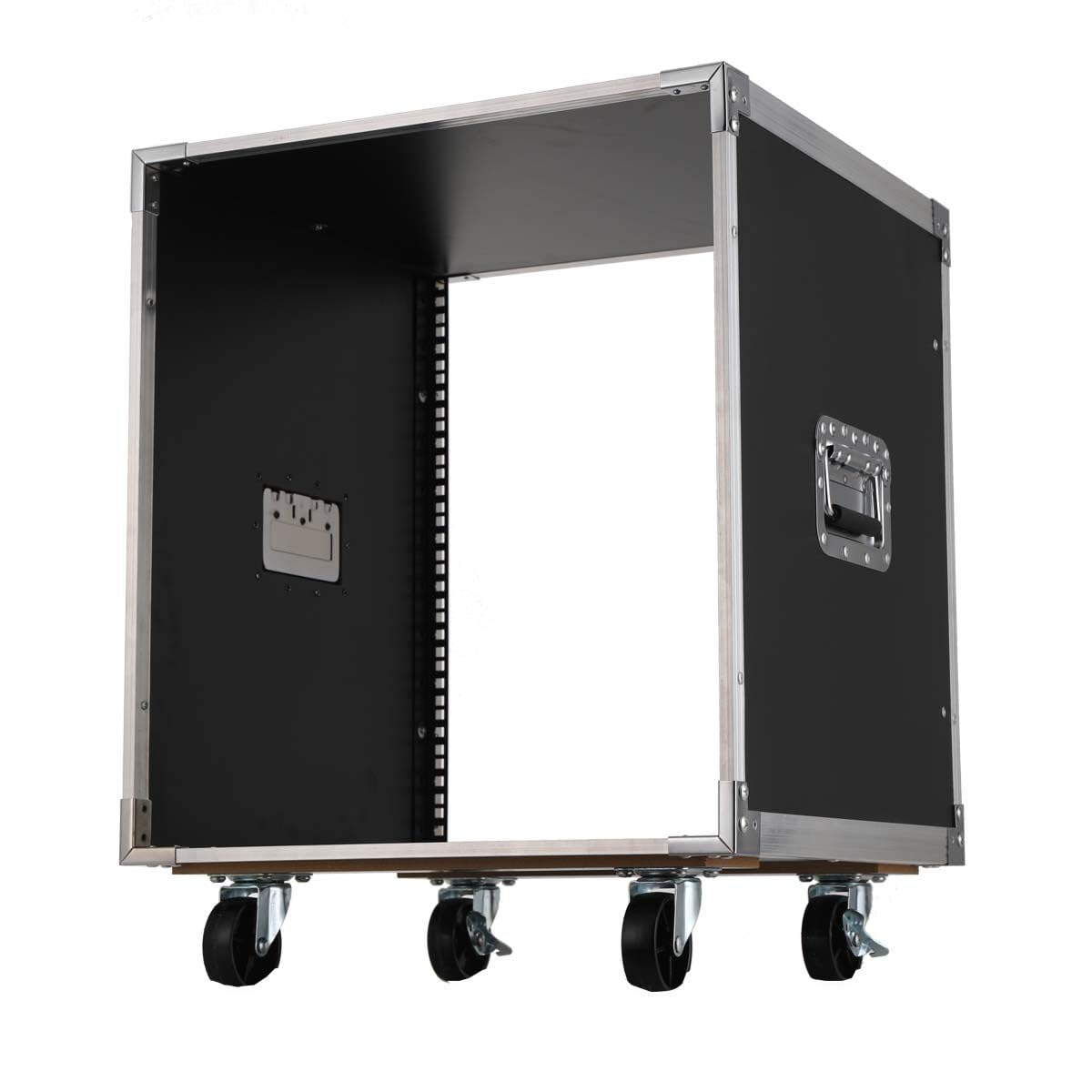 Armadio Rack 19 12U Aperto, Armadietto a Rotelle Universale, Quadro Rack Dati di Rete con Ruote per Dispositivi di Rete AV Media