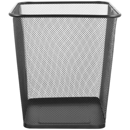 Image of GANAZONO Black Mesh Square Trash Cans, Waste Basket with Open-Top for Office, Home, Kitchen