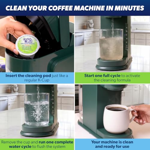 Image of Quick & Clean [6-Pack] Keurig Cleaning Pods - K Cup Cleaner Pod For Keurig - 2.0 Coffee Machine Compatible, Removes Stains, Non-Toxic and Eco-Friendly