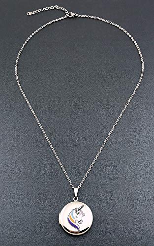 Youfeng Unicorns Gifts For Girls Love Heart Locket Necklace That Holds Pictures Enamel Locket Pendant Gifts For Women #TOP2