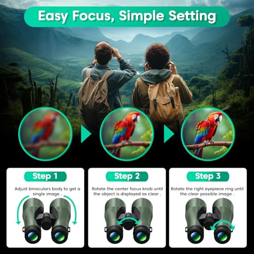 Image of Sounce 15x52 Binoculars for Long Distance | HD Binocular for Adults | IPX7 Waterproof Fog Proof | BAK4 Prism FMC Lens | Bird Watching Wildlife Safari Stargazing Hunting | Durbin with Pouch (Black)