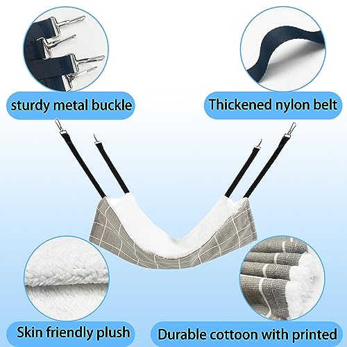 LLMSIX 2PCS Breathable Plush Cat Hammock Bed Hanging Soft Pet Bed Swing with Metal Carabiners for Small Pet Kitten Puppy - Image 4