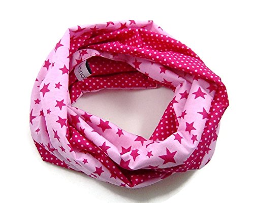 bettina bruder - Kinder-Loop Schlauchschal Sterne Punkte pink rosa - 100% Baumwolle Cover