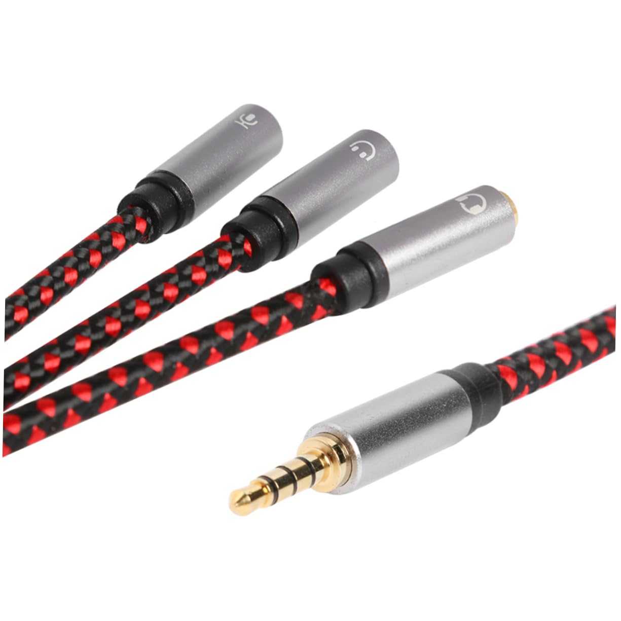 3pezzi Splitter Audio y Per Cuffie Adattatore Jack Mic e Uscite Stereo Estensione Per Smartphone Tablet e Sonora e Portabilità