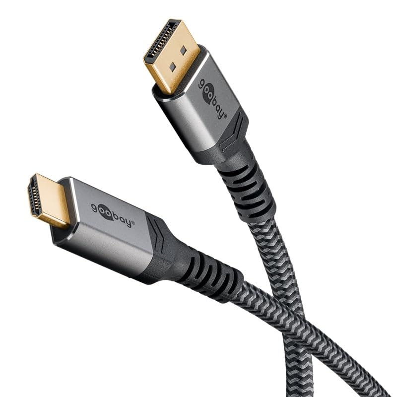 Câble DP 2.0 à HDMI Goobay Plus ultra HD cordon audio vidéo directionnel 2 mètres