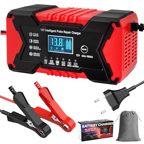 KIMIGO Autobatterie Ladegerät, 12V 6A Smart Batterieladegerät Vollautomatisch mit Temperaturkompensation, LCD-Display, Reparaturmodus & Erhaltungsladung für Auto, Motorrad, LKW, Rasenmäher, Boot KIMIGO Autobatterie Ladegerät, 12V 6A Smart Batterieladegerät Vollautomatisch mit Temperaturkompensation, LCD-Display, Reparaturmodus & Erhaltungsladung für Auto, Motorrad, LKW, Rasenmäher, Boot