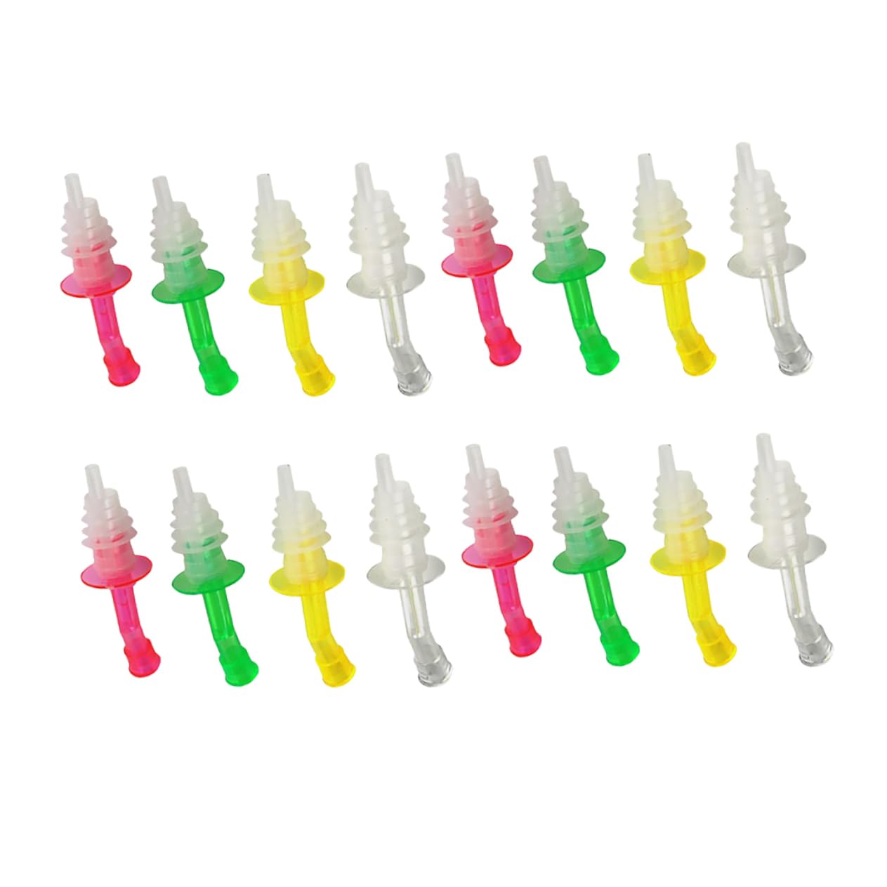 SOLUSTRE 16pcs Silicone Wine Pourers Liquor Spouts Oil Stopper Sauce Bottle Nozzles for Liquor Oil Random Color