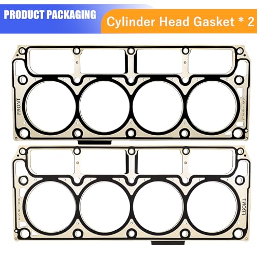 Image of Sorello 2 PCS 5 Layer MLS Engine Cylinder Head Gaskets Compatible with Cadillac CTS Chevy Corvette Camaro GMC Buick 6.0L 6.2L for Engine LS2 LS9 LQ4 LQ9 L99 L76 L77 L92 L96 L94 L9H Replaces 12622033
