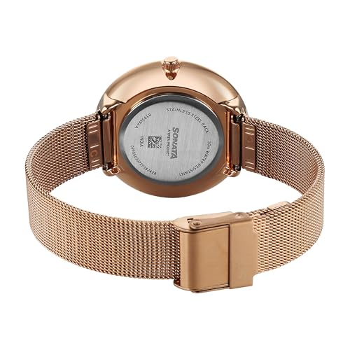 Image of Sonata Modern Edit 3 Quartz Pink Round Dial Women's Watch | Stainless Steel Strap Material | Watches for Women Analog - 8193WM01