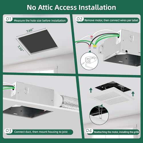 Image of Akicon Bathroom Exhaust Fan 3 Inch, 70 CFM Quiet Bathroom Vent Fan