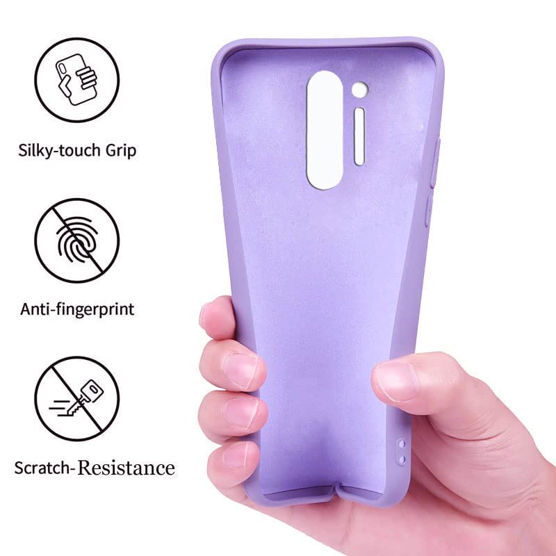 Image of A rtistque Liquid TPU Silicone Matte Shockproof Flexible with Camera Protection Soft Back Cover Case for OnePlus 8 Pro - Purple