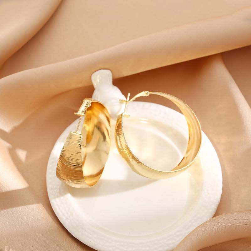 Gold Chunky Hoop Earrings for Women Large Trendy Knot Link Drop Dangle Earrings Hypoallergenic Jewelry Accessories Gift 2025 - Image 6