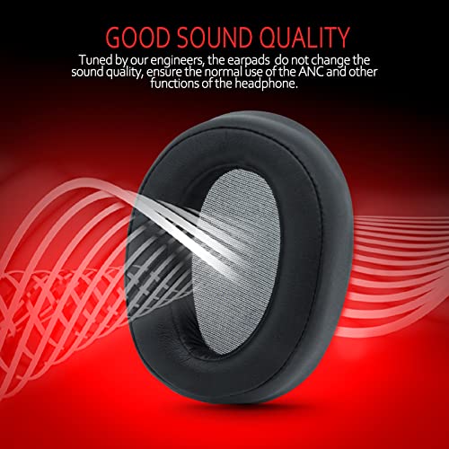 Image of Krone Kalpasmos Replacement Earpads for Sony WH-H900N h.Ear on 2 & Sony MDR-100ABN Headphones, Sony Headphone Cushions Compatible with Sony 900N, Sony WH H900N earpads with Soft Foam Leather(Black)