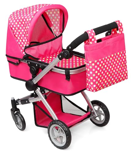 fash n kolor Foldable Pram for Baby Doll with Polka Dots...