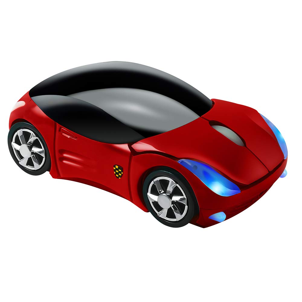Usbkingdom 2 4GHz Wireless Mouse Cool 3D Sport Car Shape Ergonomic Optical Mice with USB Receiver for PC