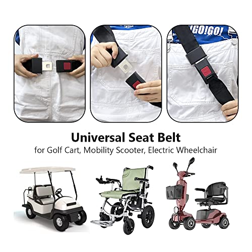 asdmm Universal Sicherheitsgurt für Golfwagen, Mobilitätsroller, Elektrorollstuhl, kompatibel mit Go Kart, EZGO, Yamaha, Club Car, UTV, 2 Stück
