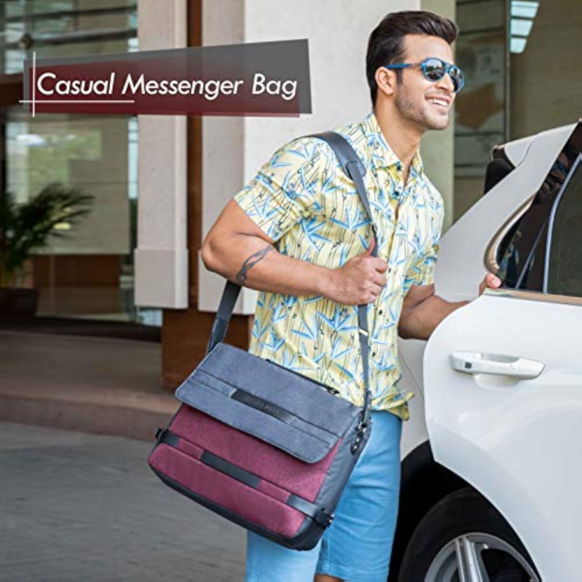 Basel Grey-Maroon Messenger Bag, Stylish and Functional
