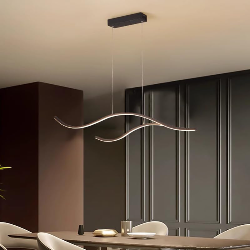 Suspension LED de 100 cm équipée d'un variateur de lumière télécommandé pour salon moderne