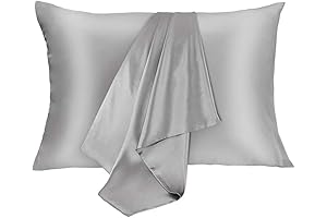 2-Pack King-Size Mulberry Silk Pillowcases for Hair and Skin Care (Grey)