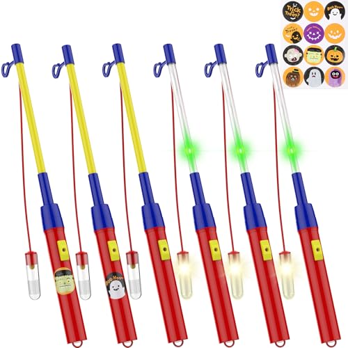 Simpeak 6 Piezas Linterna Eléctrica LED, 30 cm Palo de Linterna para Halloween, San Martín Lantern Sticks with Light, Poste De Linterna Eléctrica con Luz para Niños Halloween
