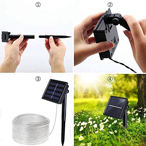XUNATA LED Solar Lichterschlauch 10M 100 LEDs Lichter IP65 Wasserdicht Schlauchlicht Lichtschlauch für Garten, Weihnachten, Hochzeit, Party – Bild 7