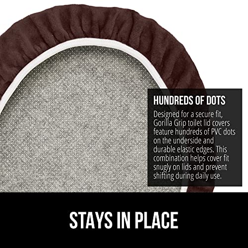 image for Gorilla Grip Memory Foam Toilet Lid Seat Cover, Stays In Place Elastic