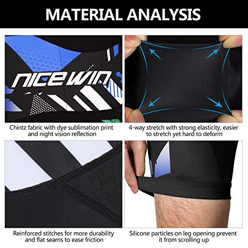 Men's Cycling Shorts Anti-Slip Leg 4D Padded Bike Shorts With 3-Pockets Breathable Biking Bicycle Motorcycle Half-Pants Blue Xl #TOP3