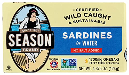Seasons No Salt Added in Water Sardine, 4.375 oz