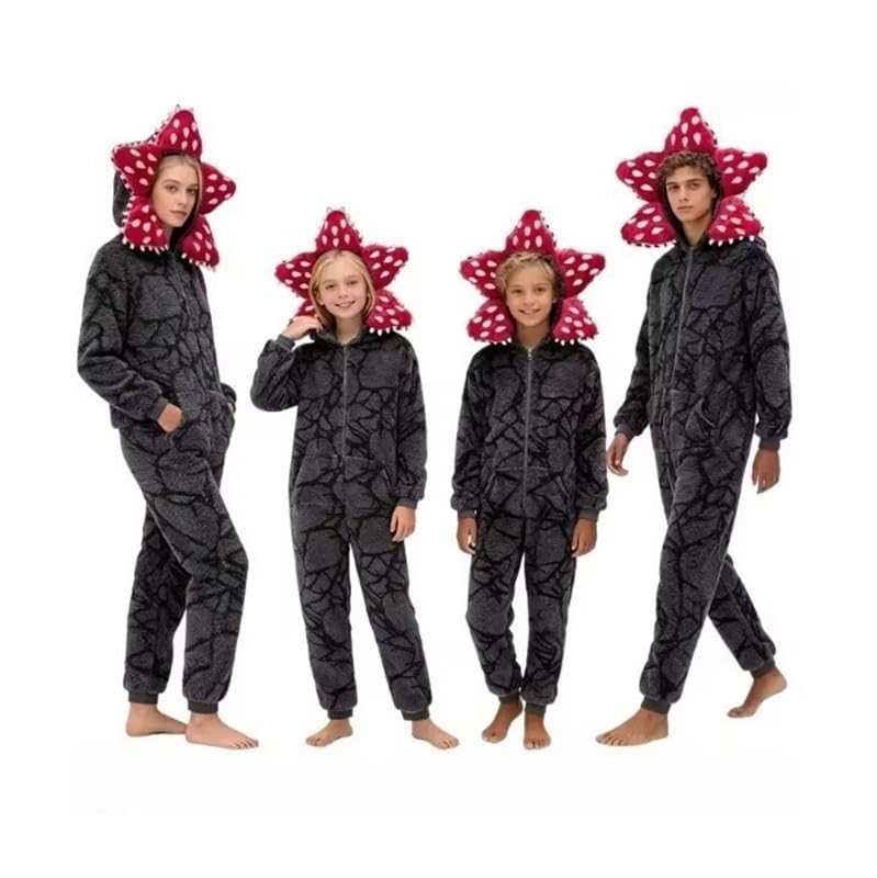 Genérico Unisex D-Demogorgon Onesie Pijamas Mono, Pijamas con Capucha 3D, Disfraces de Invierno de Lana for Cosplay, Albornoz de una Pieza de Navidad