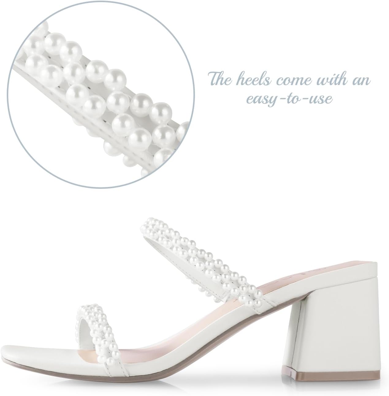 Leevar Square Toe Heeled Sandals for Women - Women's Low Block Heels Sandals - 2.25IN Open Toe Ankle Strap Chunky Heels - Slip on Heeled Sandal Mule- Nude Black Strappy Heels for Party Wedding Dress Shoes - Image 4