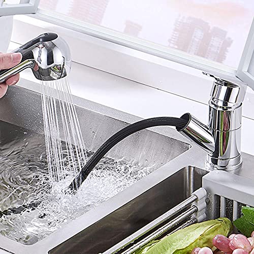 Robinet de cuisine extensible noir idéal pour nettoyer facilement les grands plats - 2