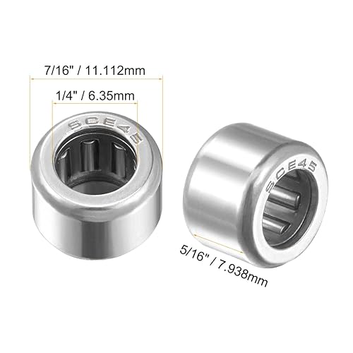 Miniatura 12 de uxcell Rodamientos de agujas SCE1010 5/8-inch Bore 13/16-inch OD 5/8-inch ancho Chrome Steel Open End 5pcs