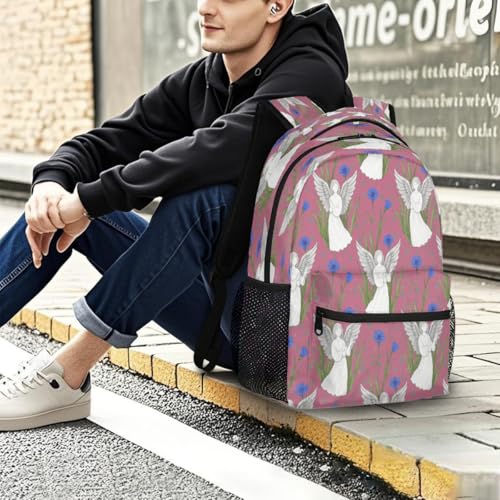 Mochila escolar de viaje con diseño de ángel que organiza tus libros 7
