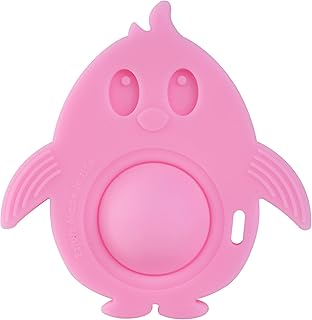 Eztotz Popz Baby Teether Toy - Made in The USA - Pop It Sensory Toys for 0-6 Months + - 100% Silicone Dimple Popper for Newborns and Infants - BPA Free