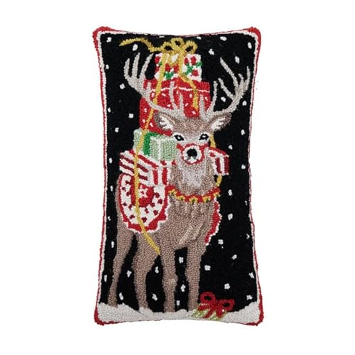 Peking Handicraft Present Deer Hook Pillow, 22-Inch, Multicolor