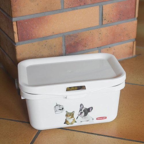 CURVER Leckerli- und Futterdose für Tiere, 3 l, Hund & Katze, 25,7 x 17,7 x 11,3 cm, Weiß