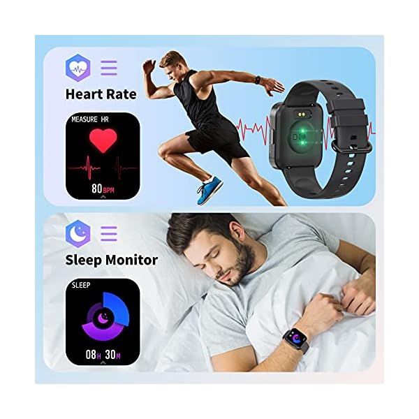 KOSPET Smart Watches for Men - IP68 Waterproof Fitness Smart Watch for Android iPhones with Heart Rate Blood Pressure Sleep Monitor - 1.71" Tactical Sports Running Smartwatch