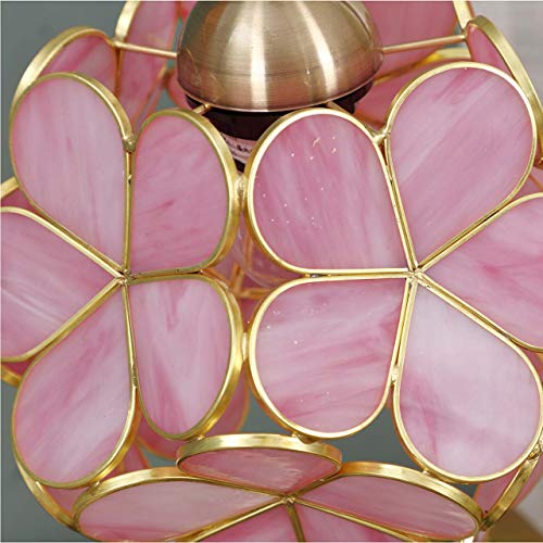Bieye PETALTABLE L10732 Tiffany Style Stained Glass Flower Petal Table Lamp With Brass Base For Home Décor thumb #6