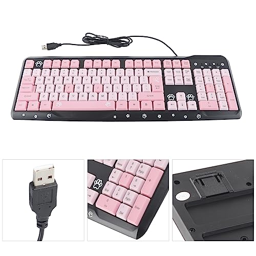Clavier étable Luocute au design ultra fin bicolore noir rose avec inclinaison réglable