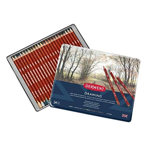 Derwent Colored Drawing Pencils, Metal Tin, 24 Count (0700672) Cover