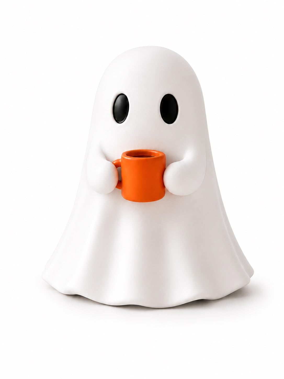 Ghost Drinking Coffee Figurine, 3.15 Inch 3D Printed Halloween Spooky Decor