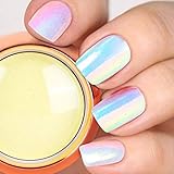 PrettyDiva Aurora Nail Powder - Solid Iridescent Powders Aurora Chrome Nail Powder, Holographic...