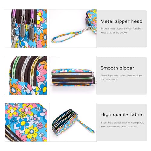 Image of BIAOTIE Large Capacity Wristlet Wallet - Women Printed Nylon Waterproof Handbag Clutch Purse
