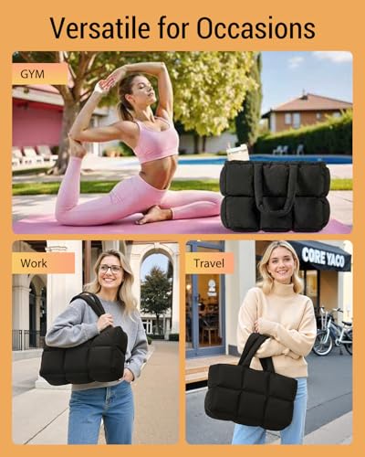 Bolso Puffer Tote grande acolchado para mujer miniatura 2