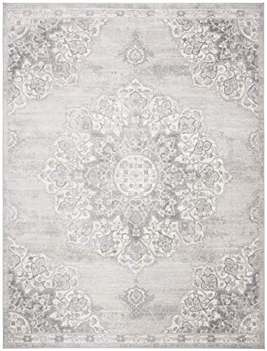 Safavieh Brentwood Collection Area Rug - 8' X 10', Grey & Ivory, Medallion Distressed Design, Non-Shedding & Easy Care, Ideal For High Traffic Areas In Living Room, Bedroom (Bnt802F) #TOP2