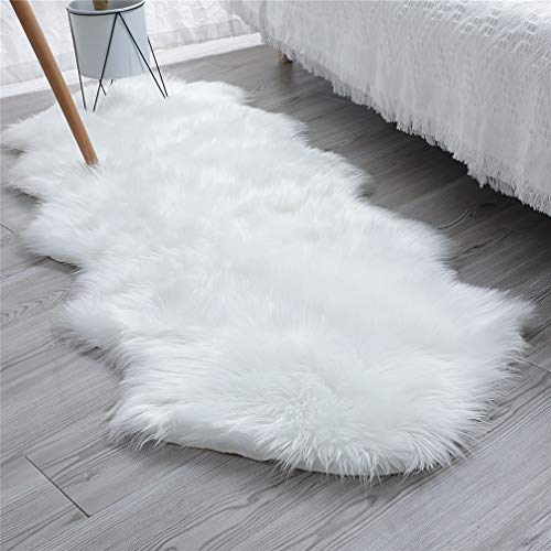 HLZHOU Faux Fur Soft Fluffy Single Sheepskin Style Rug Chair Cover Seat Pad