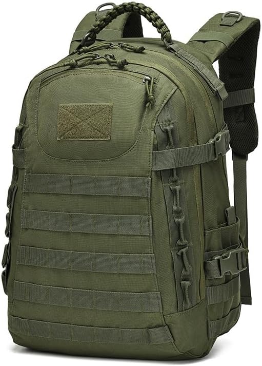 35L Outdoor Camping Backpack – Water-Resistant MOLLE Hiking Daypack, Lightweight Travel Rucksack for Trekking, Hunting (OD)